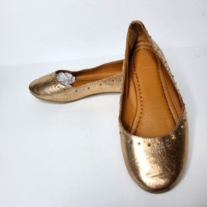 Frye Carson Rose Gold Shimmer Ballet Flats Size: 3